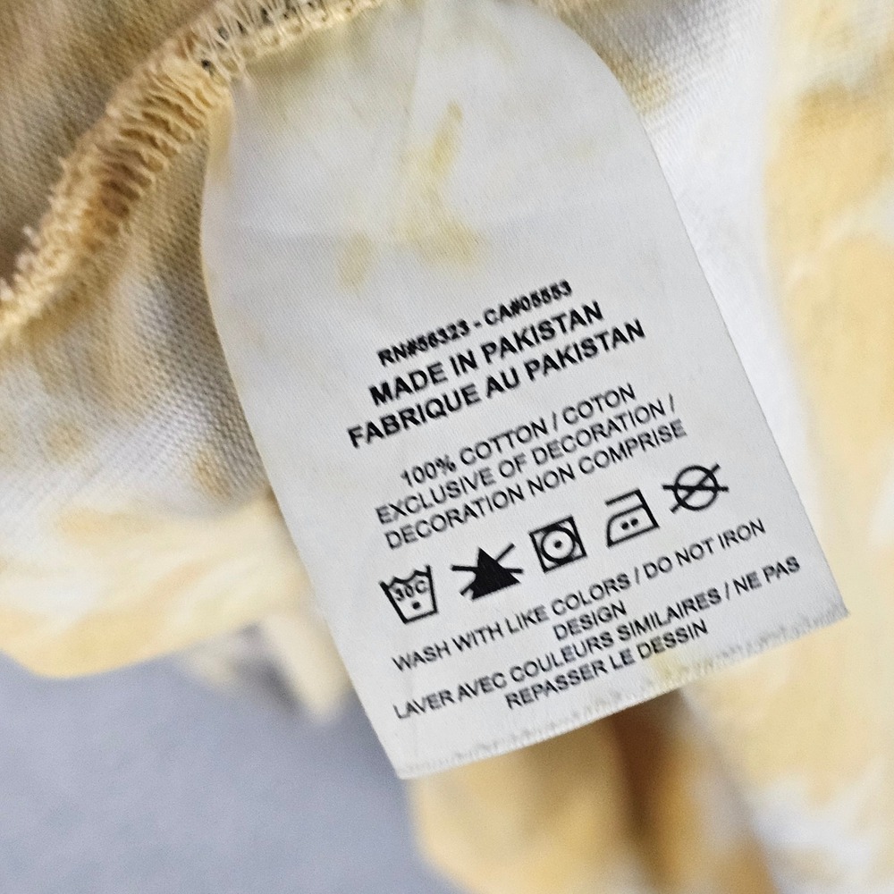Nike T-Shirt Mens Large Yellow Tie Dye Sportswear Embroidered Swoosh Relaxed Fit - Picture 9 of 12